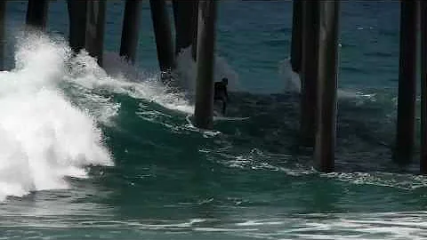 Pro Surfer Kelly Slater shoots the Huntington Beac...