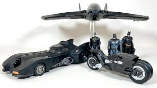 Spin Master Batcycle and Batwing with Black Mamba 89 Batmobile Flash and Batman