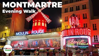 Montmartre Evening Walk - Paris, France - 4K 60Fps With Captions