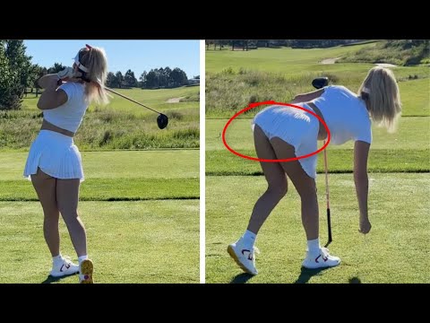 Paige Spiranac Models Revealing Mini Skirt During Morning Golf Session