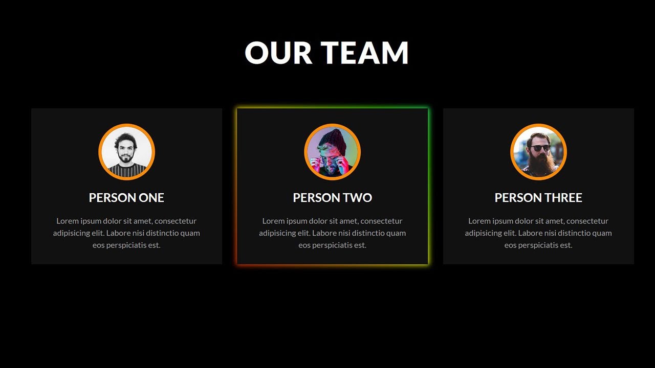 Team Section Design with Glowing Effect - YouTube