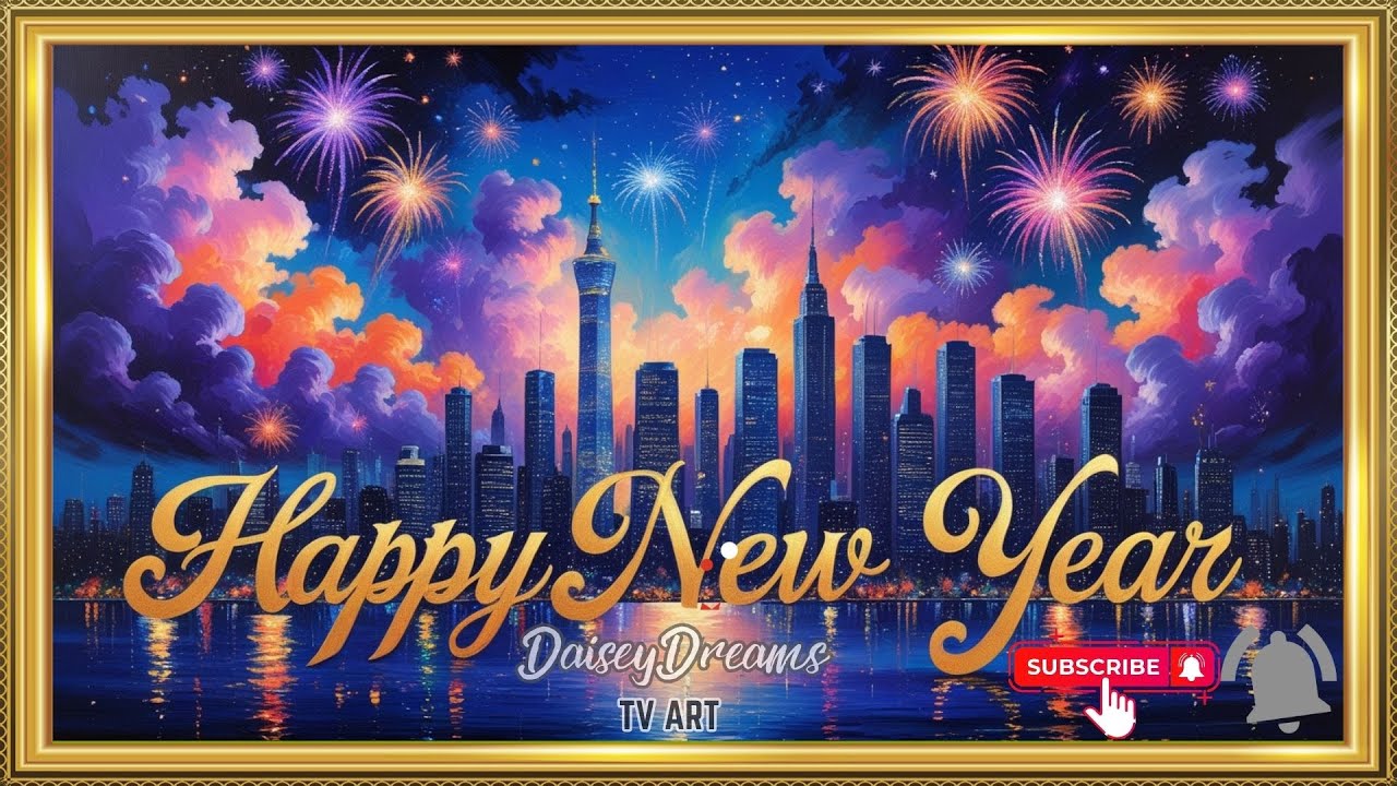 Happy New Year Art | New Year's Eve Frame TV Screensaver | 4K TV ...