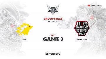 ONIC vs Alter Ego GAME 2 MPL ID S16 | AE VS ONIC ESPORTSTV