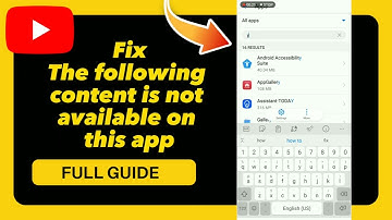How to Fix The following  content is not available on this app on YouTube