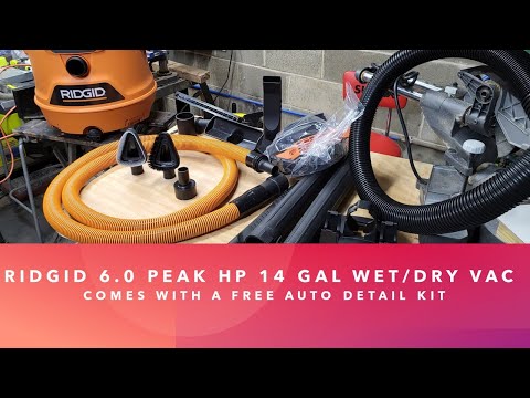 RIDGID Wet Dry Vac w/Premium Auto Detailing Kit 4 Gal 5.0-Peak HP Portable  Clean