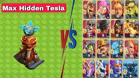 New Max Hidden Tesla Vs All Max Super Troops| Clash of clans.