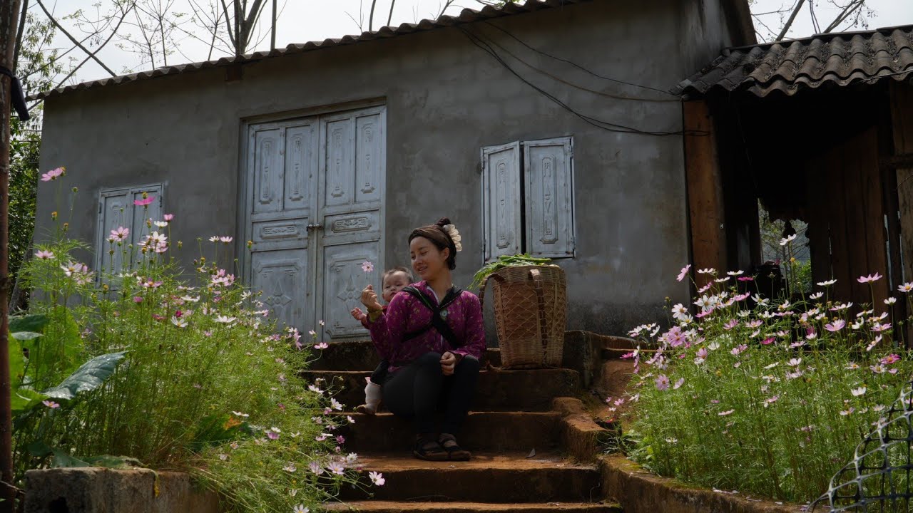 Hue returned to her old house to tend to the plants and make repairs to her new home.