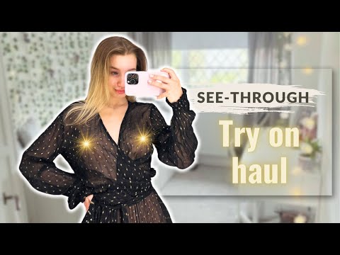 Transparent Dresses Try On Haul | Sheer Lace Clothes & No Bra Style with Stacy