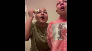 Big Sister Shaves Her Hair & Eyebrows For Little Sister Battling Cancer