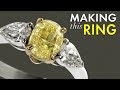 Making A Yellow Diamond Three Stone Engagement Ring