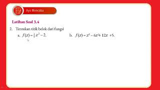 Tentukan titik belok dari fungsi (Latihan Soal 3.4 Turunan Fungsi - Aplikasi Turunan nomor 2)