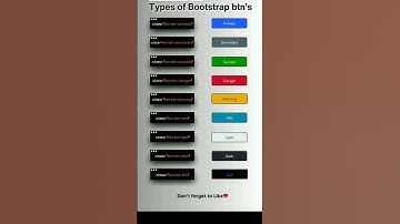 Types of bootstrap buttons #html  #css #bootstrap#button #coding#webdesign#trending  #youtubeshorts