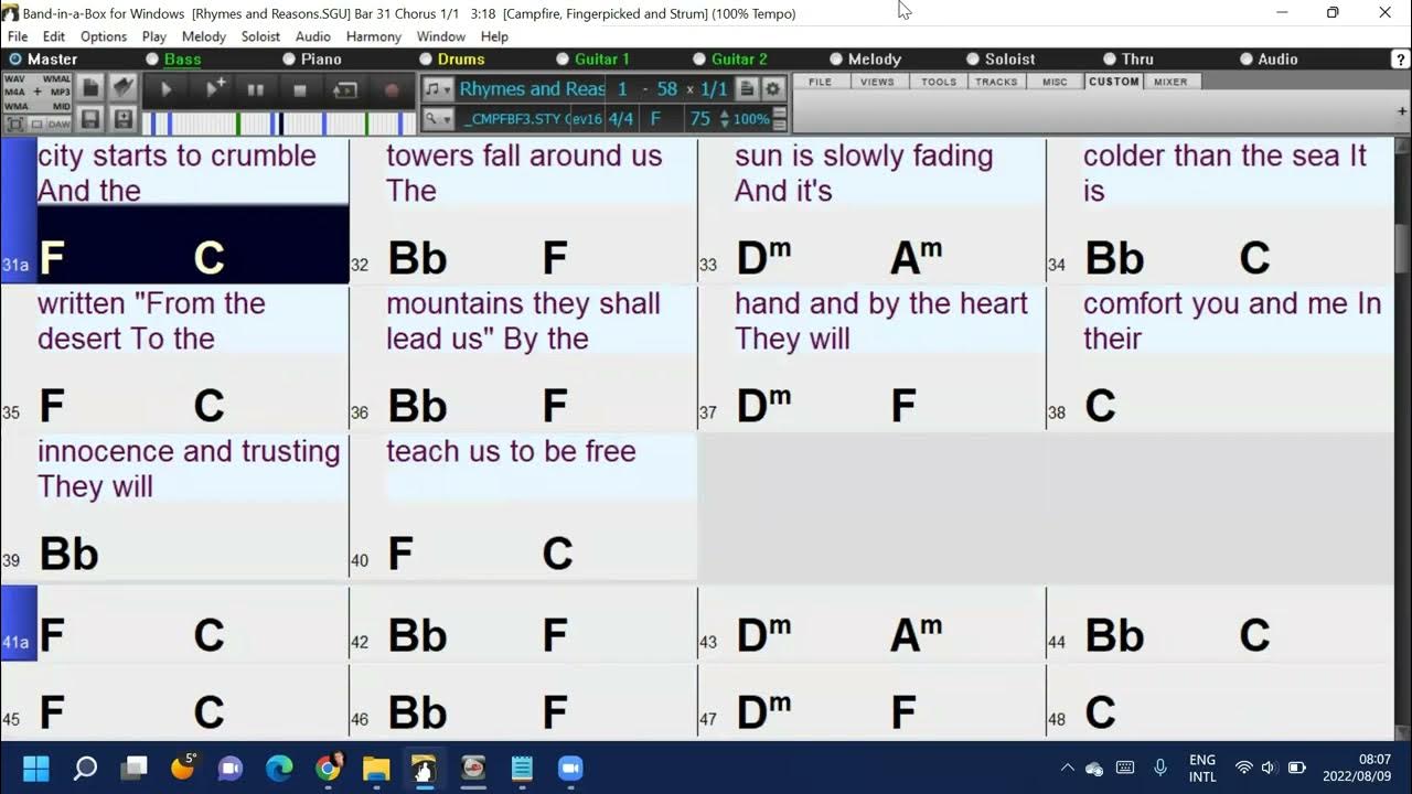 Rhymes and Reasons (in the style of John Denver) BandinaBox backing