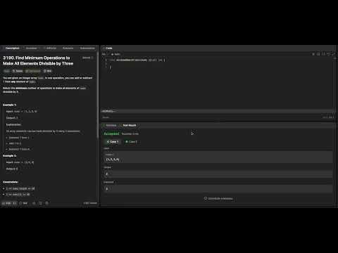 3190. Find Minimum Operations to Make All Elements Divisible by Three