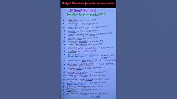 Andhra Pradesh Budget (2022-2023) allocation for Social Service sector #group1 #appsc