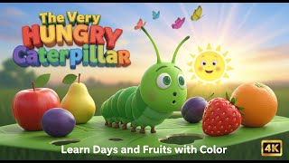 The Very Hungry Caterpillar | Cute Educational Cartoon Learning Colors Story for Kids and Toddlers