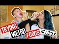 EATING SPOTTED DICK WITH LUCAS [ TRYING WEIRD FOODS ]