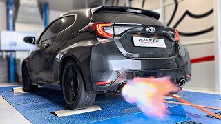 LOUDEST GR Yaris Ever?! - &quot;Single&quot; Exit Exhaust + Anti-Lag on the DYNO! *VOLUME WARNING* ⚠️