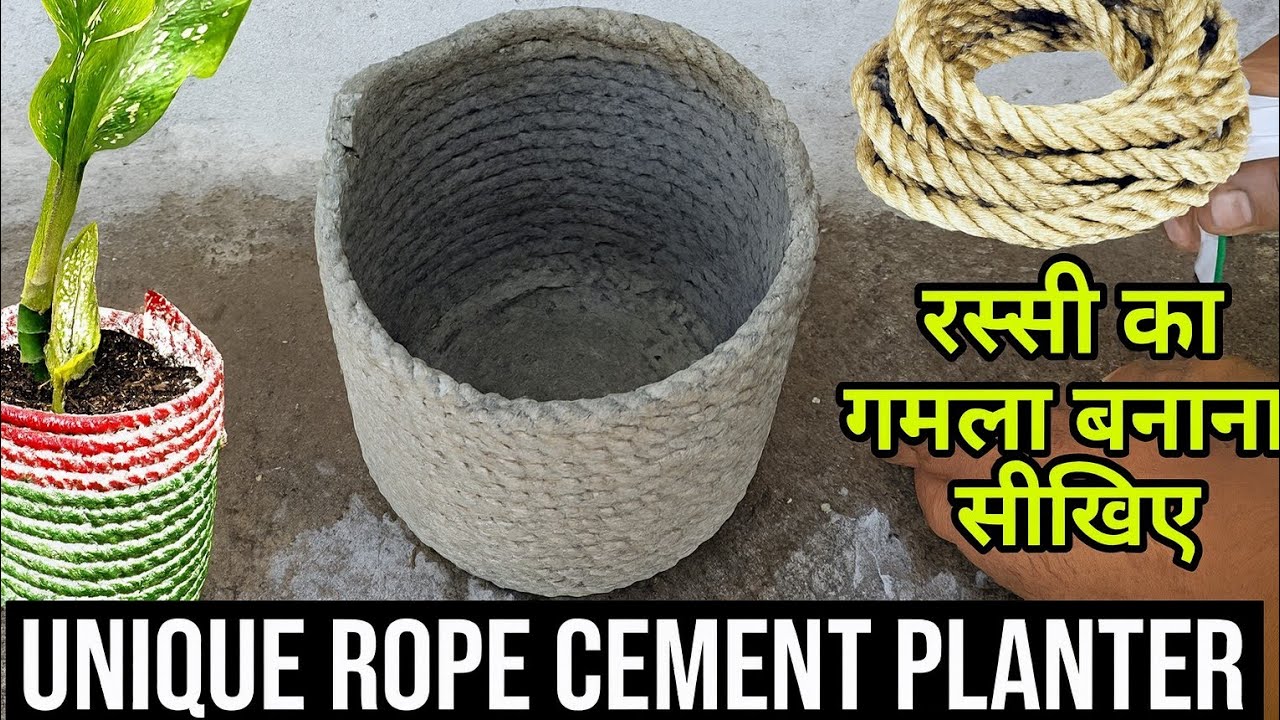 Cement Rop Unique Rope Cement Planter 🪴| Simple Craft Anyone Can Make! 🪴 - YouTube