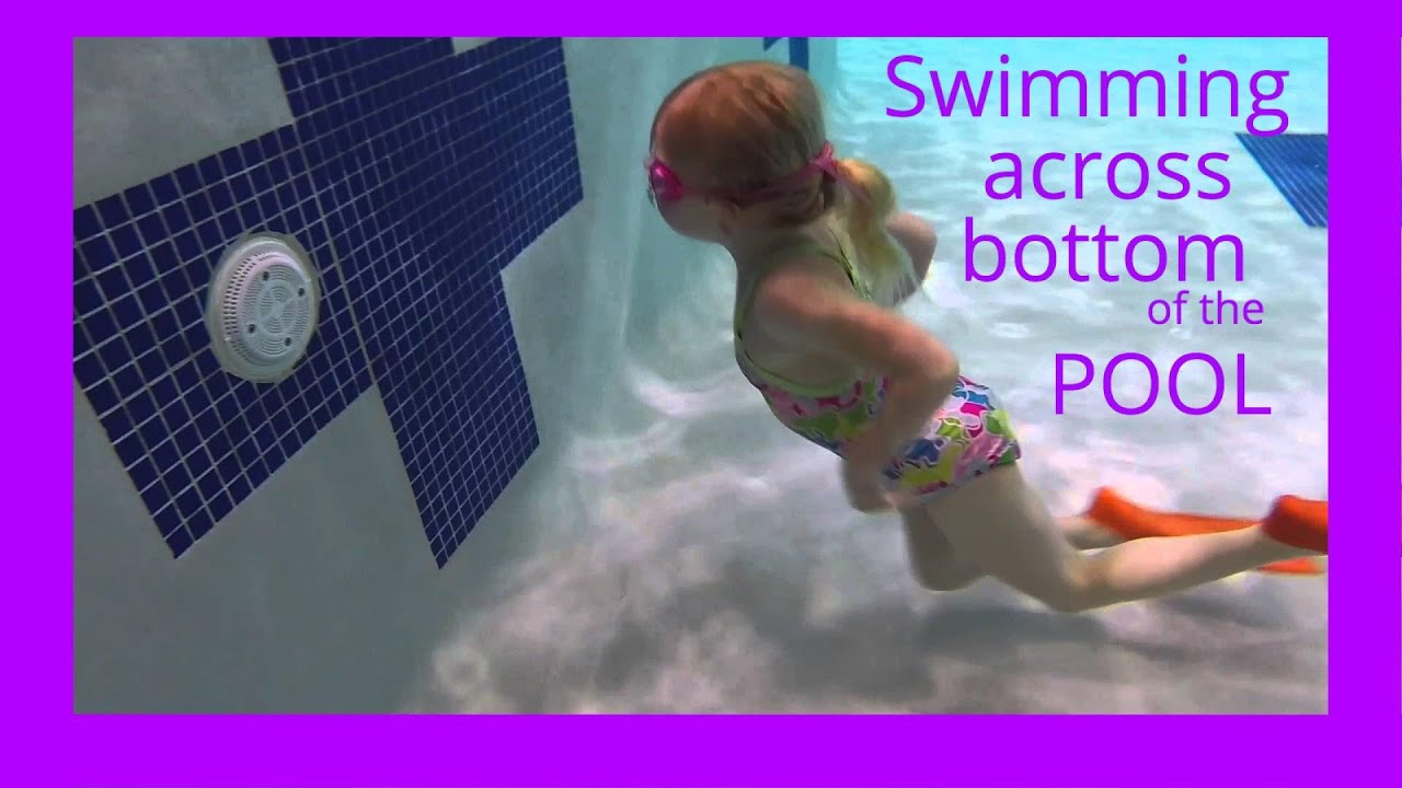 Swimming into a Jet of Bubbles. Swimming across the bottom of the pool