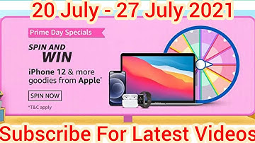 Amazon Prime Day And Mi Tv Spin&Win Quiz Answers Today। Win Amazon Pay Balance। 25 July 2021। Amazon