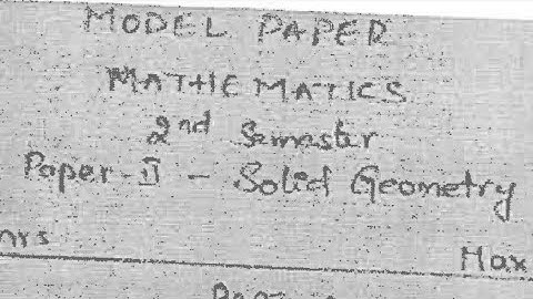 SOLID GEOMETRY B. SC 2nd semester question paper pattern Andhra University