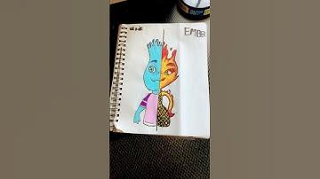 I drew wade and ember from elemental  #shorts #art