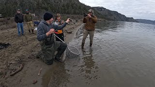 Lake Roosevelt Winter Beach Fishing (Rainbow Trout)