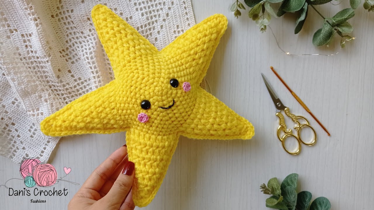 teje la estrella más FÁCIL para tu árbol 🎄| estrella amigurumi🤩 💫
