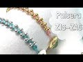 Como hacer una Pulsera ZigZag con nudo cuadrado, cuentas y abalorios DIY