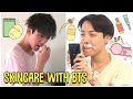 La routine des soins de la peau avec bts