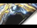 SIMPLE ELEGANCE ~ EASY Black & Gold Acrylic Pour Painting for Beginners 🖌| Acrylic Pouring #(129)