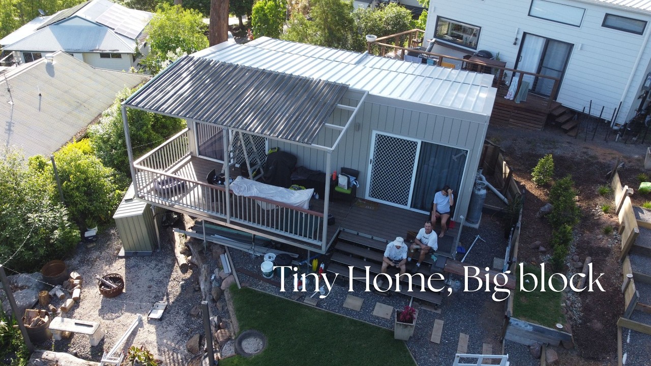 The Tiny home has some shade.