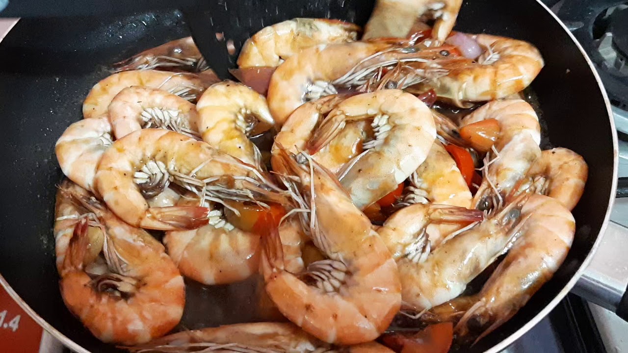 Shrimp with oyster sauce - YouTube