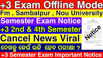 Fm University Notice - Sambalpur University +3 1st Year Exam Notice - Ug Semester Exam Notice Odisha