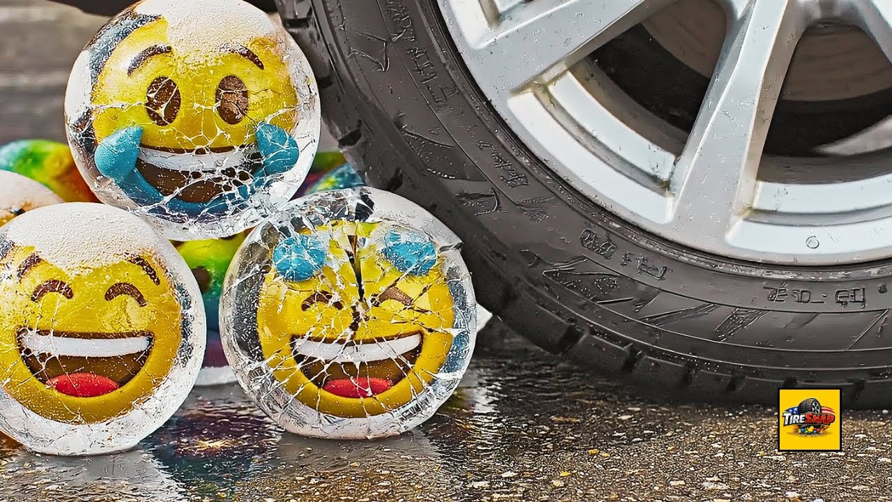 Car vs Giant Icy Balls: Soft Crunchy Experiments! | crunchy car crushing asmr | Crunchy Ex