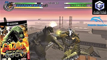 Godzilla : Destroy All Monsters Melee (2002) Nintendo GameCube Gameplay in HD (Dolphin)