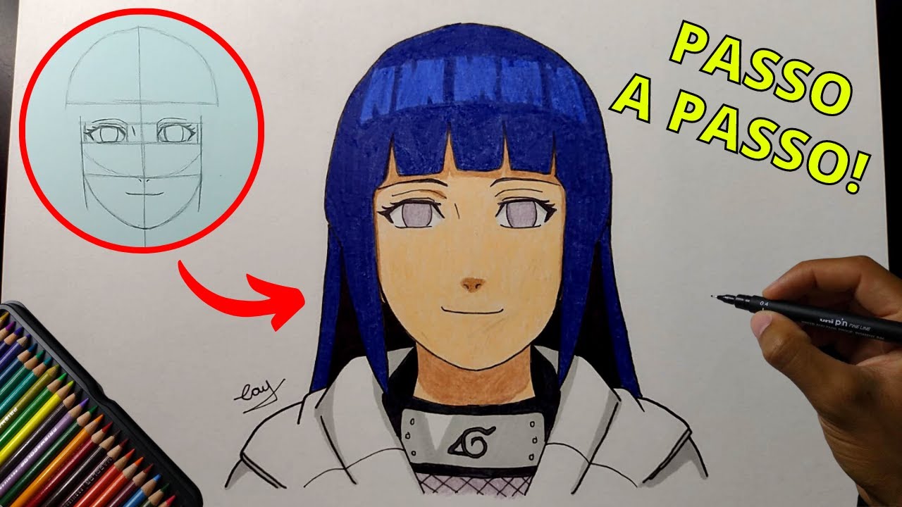 HOW TO DRAW HINATA HYUGA FROM NARUTO /// COMO DESENHAR A HINATA PEQUENA DE  NARUTO 