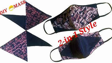 2 in 1 Mask Making Ideas | How to make mask | Diy Breathable face mask easy pattern sewing tutorial|