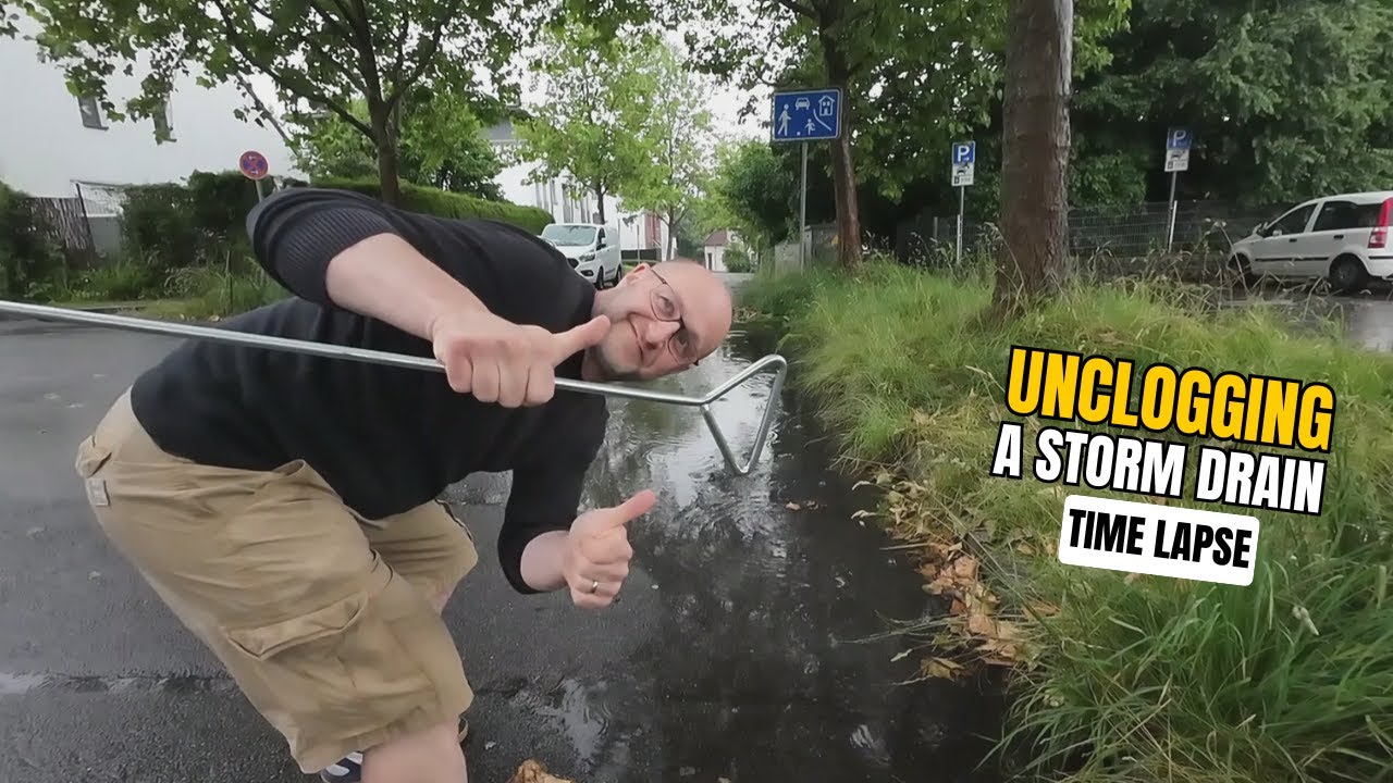 #049-5 - Time Lapse - Unclogging a storm drain after rain in Germany ...