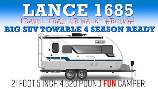 LANCE 1685 TRAVEL TRAILER WALK THROUGH: 4 Season Ready Lightweight Under 22 Foot Camper #Lance #RVer