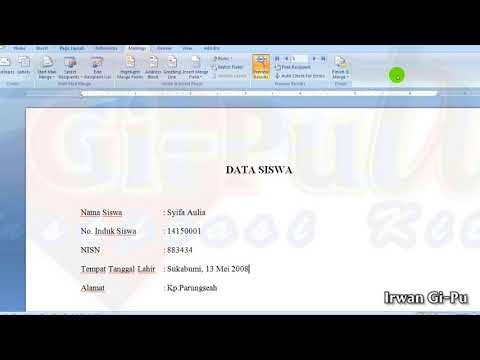 Cara Mudah Menggabungkan File Word Dengan Excel Tutorial Mailings Youtube