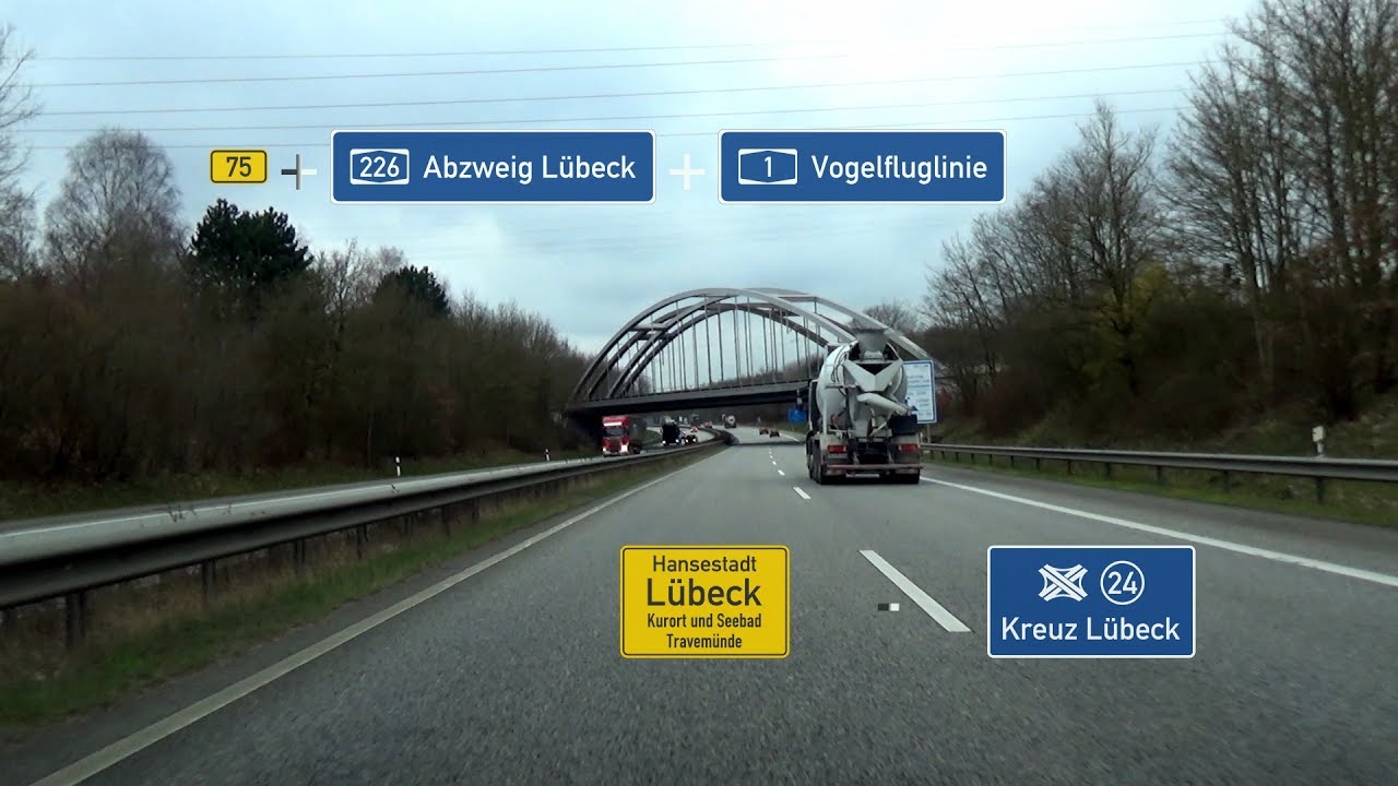 🇩🇪 B75 + A226 + A1: Lübeck-Travemünde - AK Lübeck (3x)