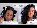 How to: use Flexi Rods on natural hair||blow out & Silk pressed||Type 3B/3C||beginners friendly