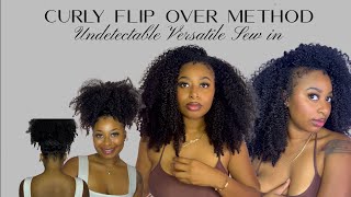 Curly Flip Over Method | Versitile Sew in | Blending my short natural hair | ft. Curls Queen