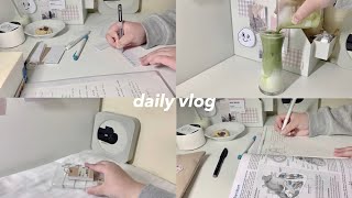 a day in my life | studying, muji haul, home cafe and drawing
