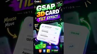 GSAP 3D Card Tilt Effect 🔥 #Shorts