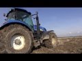 Ploughing in Paddy 2014 - NEW HOLLAND T7060 SuperSteer + 5-Furrow KVERNELAND LS 100
