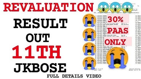 Jkbose 11th class Revaluation Result out J/D