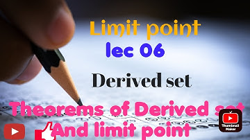 Limit point, Derived set in hindi |Topological Space #topology #limitpoint #theorem #mscmath #maths